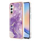 For Samsung Galaxy A24 Electroplating Marble Dual-side IMD Phone Case(Purple 002) - 1