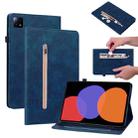 For Xiaomi Pad  6 / Pad 6 Pro Skin Feel Solid Color Zipper Leather Tablet Case(Blue) - 1