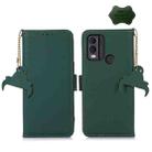 For Nokia C22 4G Genuine Leather Magnetic RFID Leather Phone Case(Green) - 1