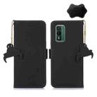 For Nokia XR21 Genuine Leather Magnetic RFID Leather Phone Case(Black) - 1