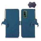 For Nokia XR21 Genuine Leather Magnetic RFID Leather Phone Case(Blue) - 1