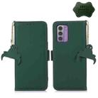 For Nokia G42 Genuine Leather Magnetic RFID Leather Phone Case(Green) - 1