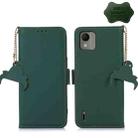 For Nokia C110 Genuine Leather Magnetic RFID Leather Phone Case(Green) - 1