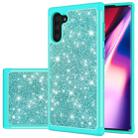 For Samsung Galaxy Note 10 Glitter Powder Contrast Skin Shockproof Silicone + PC Protective Case(Green) - 1