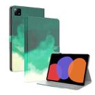 For Xiaomi Pad 6 / Pad 6 Pro Watercolor Pattern Flip Leather Tablet Case(Cyan Green) - 1