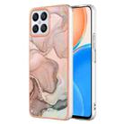 For Honor X8 4G Electroplating Marble Dual-side IMD Phone Case(Rose Gold 015) - 1