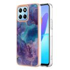 For Honor X8 5G Electroplating Marble Dual-side IMD Phone Case(Purple 016) - 1