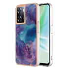 For OnePlus Nord N300 / OPPO A57 4G 2022 / Realme Narzo 50 5G Global / OPPO K10 5G Global Electroplating Marble Dual-side IMD Phone Case(Purple 016) - 1