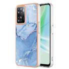 For OnePlus Nord N300 / OPPO A57 4G 2022 / Realme Narzo 50 5G Global / OPPO K10 5G Global Electroplating Marble Dual-side IMD Phone Case(Blue 018) - 1