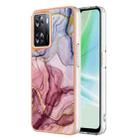 For OnePlus Nord N300 / OPPO A57 4G 2022 / Realme Narzo 50 5G Global / OPPO K10 5G Global Electroplating Marble Dual-side IMD Phone Case(Rose Red 014) - 1