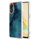 For OPPO Reno 8T 4G Electroplating Marble Dual-side IMD Phone Case(Green 017) - 1