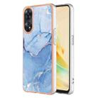 For OPPO Reno 8T 4G Electroplating Marble Dual-side IMD Phone Case(Blue 018) - 1