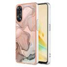For OPPO Reno 8T 4G Electroplating Marble Dual-side IMD Phone Case(Rose Gold 015) - 1