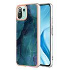 For Xiaomi 11 Lite Electroplating Marble Dual-side IMD Phone Case(Green 017) - 1