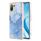 For Xiaomi 11 Lite Electroplating Marble Dual-side IMD Phone Case(Blue 018) - 1