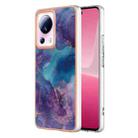 For Xiaomi 13 Lite 5G Electroplating Marble Dual-side IMD Phone Case(Purple 016) - 1