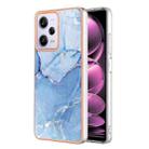 For Xiaomi Redmi Note 12 Pro 5G Global Electroplating Marble Dual-side IMD Phone Case(Blue 018) - 1