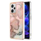 For Xiaomi Redmi Note 12 Pro+ 5G Global Electroplating Marble Dual-side IMD Phone Case(Rose Gold 015) - 1
