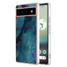 For Google Pixel 6A Electroplating Marble Dual-side IMD Phone Case(Green 017) - 1