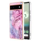 For Google Pixel 6A Electroplating Marble Dual-side IMD Phone Case(Pink 013) - 1