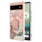 For Google Pixel 6A Electroplating Marble Dual-side IMD Phone Case(Rose Gold 015) - 1