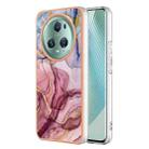 For Honor Magic5 Pro Electroplating Marble Dual-side IMD Phone Case(Rose Red 014) - 1