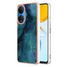 For Honor X7 Electroplating Marble Dual-side IMD Phone Case(Green 017) - 1