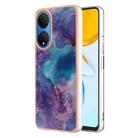For Honor X7 Electroplating Marble Dual-side IMD Phone Case(Purple 016) - 1