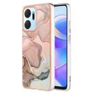 For Honor X7a Electroplating Marble Dual-side IMD Phone Case(Rose Gold 015) - 1