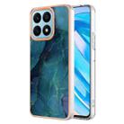 For Honor X8a Electroplating Marble Dual-side IMD Phone Case(Green 017) - 1