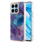 For Honor X8a Electroplating Marble Dual-side IMD Phone Case(Purple 016) - 1