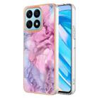 For Honor X8a Electroplating Marble Dual-side IMD Phone Case(Pink 013) - 1