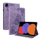 For Xiaomi Pad 6 / Pad 6 Pro Butterfly Flower Embossed Leather Tablet Case(Purple) - 1