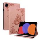 For Xiaomi Pad 6 / Pad 6 Pro Butterfly Flower Embossed Leather Tablet Case(Rose Gold) - 1