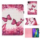For iPad Pro 11 (2020) 3D Colored Drawing Horizontal Flip Leather Tablet Case, with Sleep / Wake-up Function & Holder & Card Slo & Wallet(Rose Butterfly) - 1