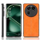 For OPPO Find X6 5G Sewing Cow Pattern Skin PC + PU + TPU Phone Case(Orange) - 1