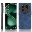 For OPPO Find X6 5G Sewing Cow Pattern Skin PC + PU + TPU Phone Case(Blue) - 1