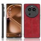 For OPPO Find X6 Pro 5G Sewing Cow Pattern Skin PC + PU + TPU Phone Case(Red) - 1