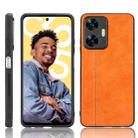 For Realme C55 Sewing Cow Pattern Skin PC + PU + TPU Phone Case(Orange) - 1