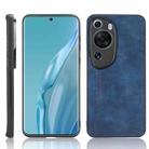For Huawei P60 Art Sewing Cow Pattern Skin PC + PU + TPU Phone Case(Blue) - 1