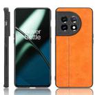 For OnePlus 11 5G Sewing Cow Pattern Skin PC + PU + TPU Phone Case(Orange) - 1