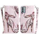 For Nokia G22 3D Colored Horizontal Flip Leather Phone Case(Butterfly High-heeled) - 1