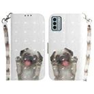 For Nokia G22 3D Colored Horizontal Flip Leather Phone Case(Pug) - 1