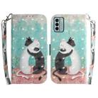 For Nokia G22 3D Colored Horizontal Flip Leather Phone Case(Black White Cat) - 1