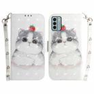 For Nokia G22 3D Colored Horizontal Flip Leather Phone Case(Cute Cat) - 1