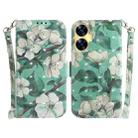 For Realme C55 3D Colored Horizontal Flip Leather Phone Case(Watercolor Flower) - 1