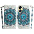 For Realme C55 3D Colored Horizontal Flip Leather Phone Case(Peacock Wreath) - 1