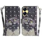 For Realme C55 3D Colored Horizontal Flip Leather Phone Case(Hug Cat) - 1