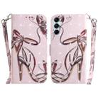 For Samsung Galaxy M14 3D Colored Horizontal Flip Leather Phone Case(Butterfly High-heeled) - 1