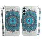 For Samsung Galaxy M14 3D Colored Horizontal Flip Leather Phone Case(Peacock Wreath) - 1